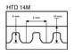 зубчатые ремни HTD (14мм (14М) (шаг) ширина 20 мм, длина 2100 мм) - 1
